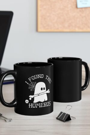 I Found This Humerus Ghost Coffee Mug, Halloween Mug, Halloween Gift & Decor, Funny Halloween Mug, Halloween Coffee Cup, Ghost Black Mug