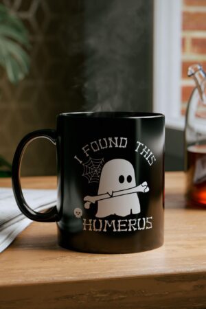 I Found This Humerus Ghost Coffee Mug, Halloween Mug, Halloween Gift & Decor, Funny Halloween Mug, Halloween Coffee Cup, Ghost Black Mug