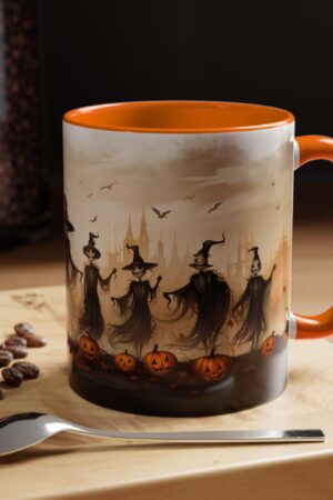 Halloween Scarecrow Mug, Halloween Mug, Spooky Fall Coffee Cup, Creepy Cute Halloween Mug, Halloween Gifts, Autumn Pumpkin Farmhouse