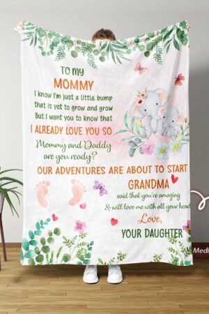 Personalized Blanket For First Time Mom Dad Gift, Mommy To Be Gift From Bump, New Mom Blanket, Mothers Day Gift, New Parents Gift
