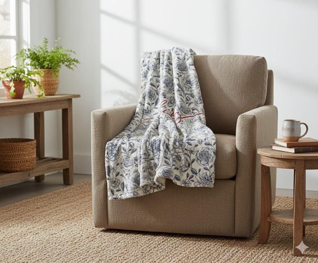 Personalized Watercolor Floral Blanket: Custom Name Minky or Sherpa - Image 10