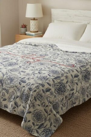 Personalized Watercolor Floral Blanket: Custom Name Minky or Sherpa