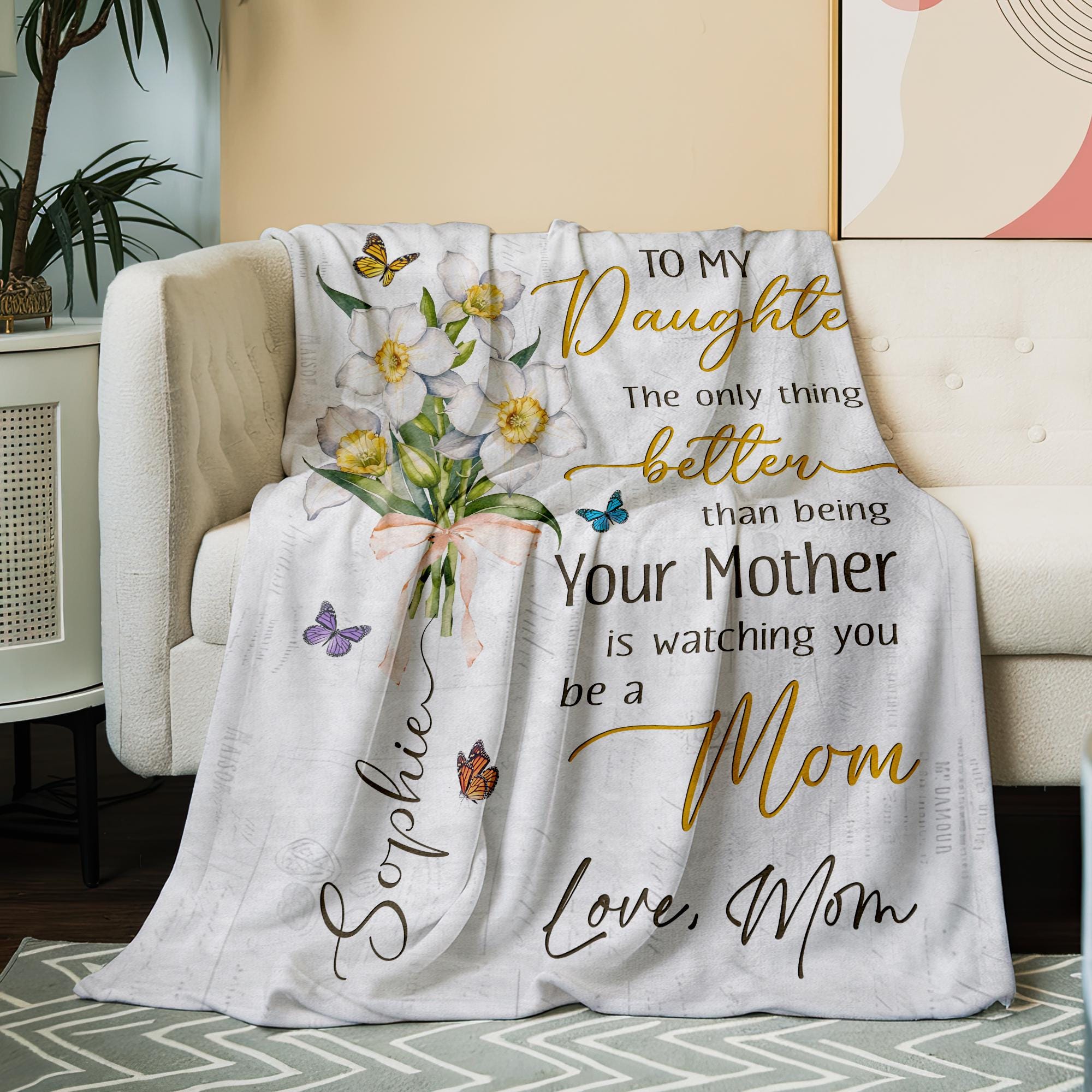 First Time Mom Gift, The Only Thing Better Than Being Your Mother, New Mom Blanket - Image 4