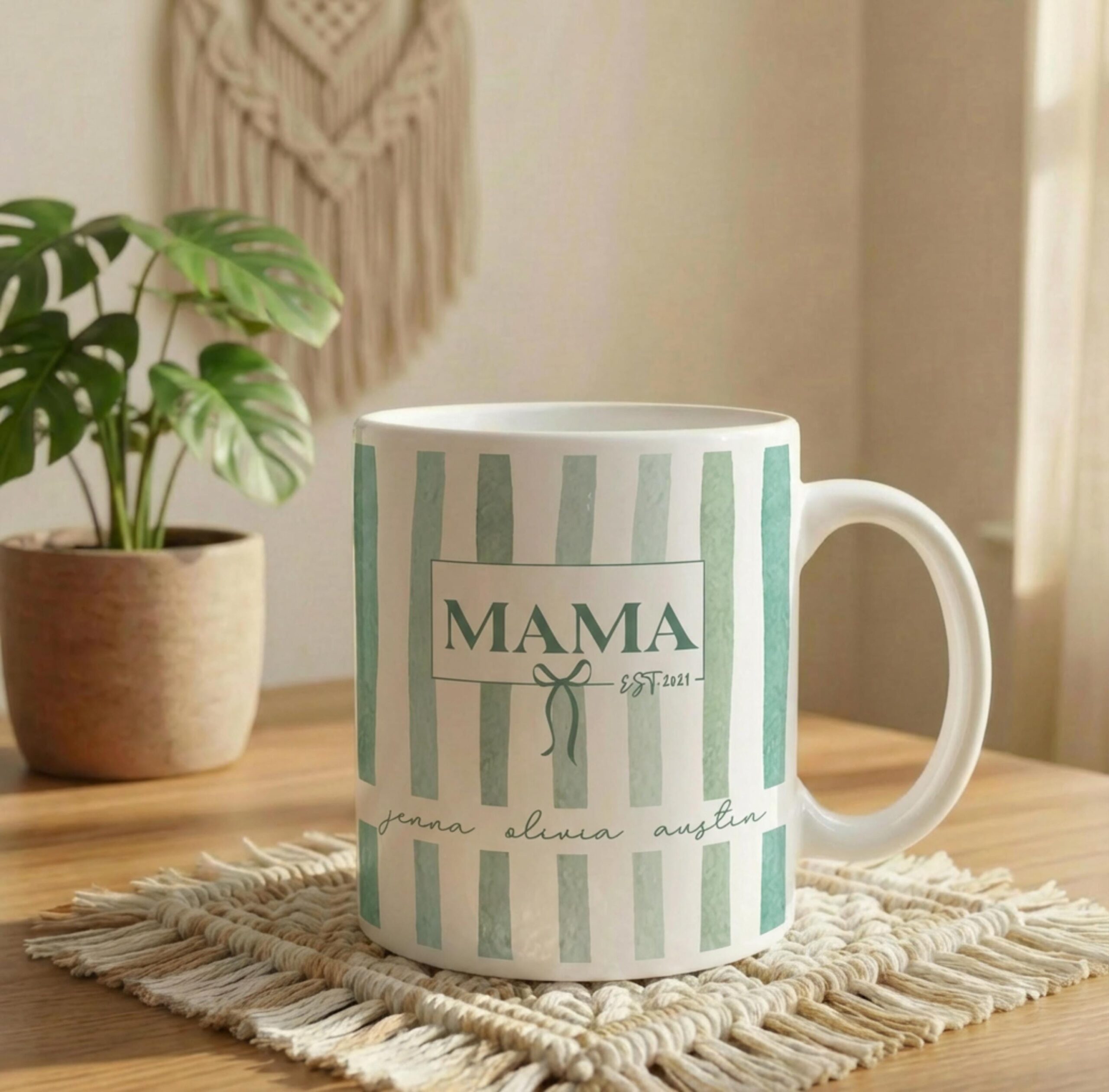 Custom Kids Names Mama Mug, Mothers Day Gift, Stripe Coffee Cup, Personalized Present for Mom, New Mom Gift, First Time Moms, Custom Gifts - Image 5