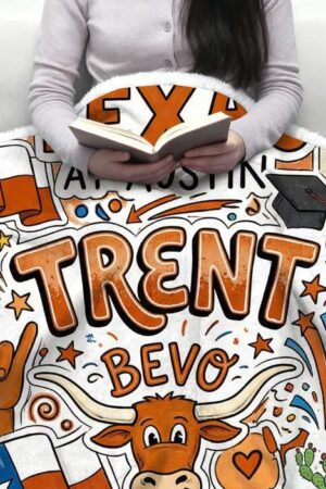 Custom College Graffiti Fleece Blanket, Personalized Dorm Throw, Graduation Gift